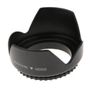 Plastic Standard Crown Petal Flower Shaped Camera Lens Hood Black- Suitable for 55mm Lens or Filters
