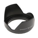 Plastic Standard Crown Petal Flower Shaped Camera Lens Hood Black- Suitable for 77mm Lens or Filters