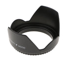 Plastic Standard Crown Petal Flower Shaped Camera Lens Hood Black- Suitable for 77mm Lens or Filters
