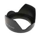 Plastic Standard Crown Petal Flower Shaped Camera Lens Hood Black- Suitable for 77mm Lens or Filters