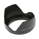 Plastic Standard Crown Petal Flower Shaped Camera Lens Hood Black- Suitable for 77mm Lens or Filters