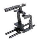 DSLR Rod Rig Camera Video Holder Mount Stabilizer Cage + Handle Grip for Panasonic GH4 GH5