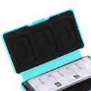 Memory Card Storage Box Carrying Pouch Case Holder Wallet for 6 Pieces SD & 6 Pieces TF - Sky Blue