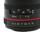Fixed Prime Lens Portrait F1.6 Aperture 35mm for Fujifilm X-T X-Pro X-E X-M Mirrorless Camera