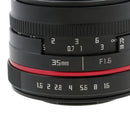 Fully Multi-coated Fixed Lens Manual Focus for Panasonic Olympus Camera 35mm F1.6 Clear Blur Background Effect