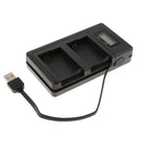 LCD Display Battery Charger Charging Stand with USB Port for Sony NP-FW50
