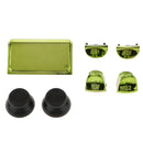 Replacement Chrome Plating Buttons and Touchpad + 2 Thumbstick Cap for PS4-JDM030 Controller Green