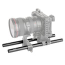 2Pcs 15mm Dia 100mm 10cm Length Extension Rods for Rail System Matte Box Follow Focus Rig DSLR Black