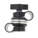 Swivel Rod Clamp 15mm for Digital Camera Shoulder Support System 2 Ports