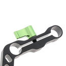15mm Rod Clamp Z-Shape Offset Raiser For DSLR Shoulder Pad with Rotable Screws (Green)
