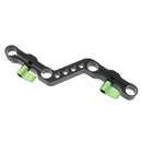 15mm Rod Clamp Z-Shape Offset Raiser For DSLR Shoulder Pad with Rotable Screws (Green)