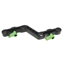 15mm Rod Clamp Z-Shape Offset Raiser For DSLR Shoulder Pad with Rotable Screws (Green)