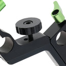 Adjustable 15mm Rod Clamp Z-Shape Offset Raiser for DSLR Shoulder Support with Rotable Screws (Green)