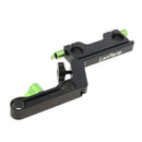Adjustable 15mm Rod Clamp Z-Shape Offset Raiser for DSLR Shoulder Support with Rotable Screws (Green)
