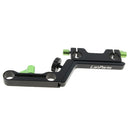 Adjustable 15mm Rod Clamp Z-Shape Offset Raiser for DSLR Shoulder Support with Rotable Screws (Green)
