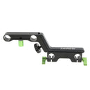 Adjustable 15mm Rod Clamp Z-Shape Offset Raiser for DSLR Shoulder Support with Rotable Screws (Green)