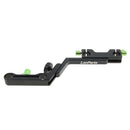 Adjustable 15mm Rod Clamp Z-Shape Offset Raiser for DSLR Shoulder Support with Rotable Screws (Green)
