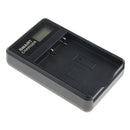 LCD Display USB Dual Ports Slot 2 Channels Camera Charger for Olympus BLH-1 BLH1 OM-D OMD E-M1 MARK IIBLH-1 Batteries Black