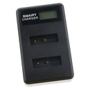 LCD Display USB Dual Ports Slot 2 Channels Camera Charger for Sony NP BX1/M8 DSC-HX80 RX1RII HX50V WX350 Batteries Black