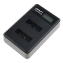 LCD Display USB Dual Ports Slot 2 Channels Camera Charger for Sony NP BX1/M8 DSC-HX80 RX1RII HX50V WX350 Batteries Black