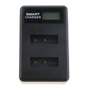 LCD Display USB Dual Ports Slot 2 Channels Camera Charger for Sony NP BX1/M8 DSC-HX80 RX1RII HX50V WX350 Batteries Black