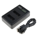 LCD Display USB Dual Ports Slot 2 Channels Camera Charger for Sony NP BX1/M8 DSC-HX80 RX1RII HX50V WX350 Batteries Black
