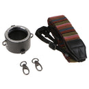 Dual Lens Fast Converter for Nikon SLR Camera with Shoulder Strap and Metal Buckle - Black