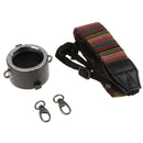 Dual Lens Fast Converter for Nikon SLR Camera with Shoulder Strap and Metal Buckle - Black