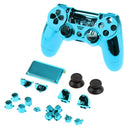 Full Shell Kit for Sony PS4 Pro Cover Case Skin Set Replacement Button Accessory Bundle 16Pack Blue