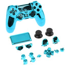 Full Shell Kit for Sony PS4 Pro Cover Case Skin Set Replacement Button Accessory Bundle 16Pack Blue