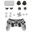 Full Shell Kit for Sony PS4 Pro Cover Case Skin Set Replacement Button Accessory Bundle 16Pack Silver