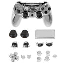Full Shell Kit for Sony PS4 Pro Cover Case Skin Set Replacement Button Accessory Bundle 16Pack Silver