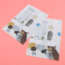 Wall Card Photo Props Paper Outdoor Indoor Theme Double-sided Textured Illustration for Home Shop Cafe Studio Decoration