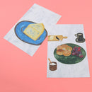 Wall Card Photo Props Paper Breakfast Theme Double-sided Textured Illustration for Home Shop Cafe Studio Decoration