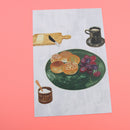 Wall Card Photo Props Paper Breakfast Theme Double-sided Textured Illustration for Home Shop Cafe Studio Decoration