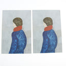 Home Wall Card Photo Props Paper Man Boy Theme Double-sided Textured Illustration for Home Shop Cafe Studio Decoration