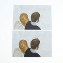 Home Wall Card Photo Props Paper Couple Theme Double-sided Textured Illustration for Shop Cafe Studio Decoration