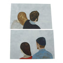 Home Wall Card Photo Props Paper Couple Theme Double-sided Textured Illustration for Shop Cafe Studio Decoration