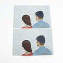 Home Wall Card Photo Props Paper Couple Theme Double-sided Textured Illustration for Shop Cafe Studio Decoration
