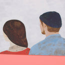 Home Wall Card Photo Props Paper Couple Theme Double-sided Textured Illustration for Shop Cafe Studio Decoration