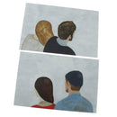 Home Wall Card Photo Props Paper Couple Theme Double-sided Textured Illustration for Shop Cafe Studio Decoration