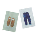 Home Wall Card Photo Props Paper Shoes Jeans Theme Double-sided Textured Illustration for Shop Cafe Studio Decoration