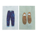 Home Wall Card Photo Props Paper Shoes Jeans Theme Double-sided Textured Illustration for Shop Cafe Studio Decoration