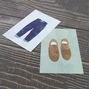 Home Wall Card Photo Props Paper Shoes Jeans Theme Double-sided Textured Illustration for Shop Cafe Studio Decoration