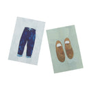 Home Wall Card Photo Props Paper Shoes Jeans Theme Double-sided Textured Illustration for Shop Cafe Studio Decoration