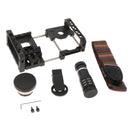 Phone Cage Stabilizer Video Rig Mount with 0.45X Wide Angle 12.5X Macro Close-up Lenses 2 In 1 & 12X Telephoto Lens for iPhone Samsung Huawei