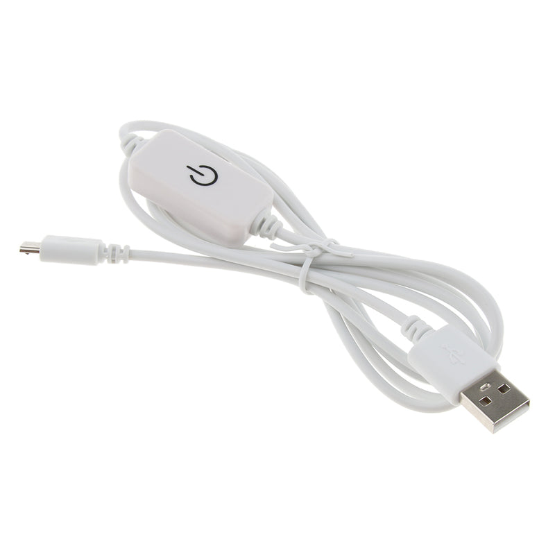 1.5m/5ft Long White USB 2.0 Lamp Power Cord Dimming Cable with Dimmer Switch