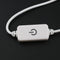 1.5m/5ft Long White USB 2.0 Lamp Power Cord Dimming Cable with Dimmer Switch