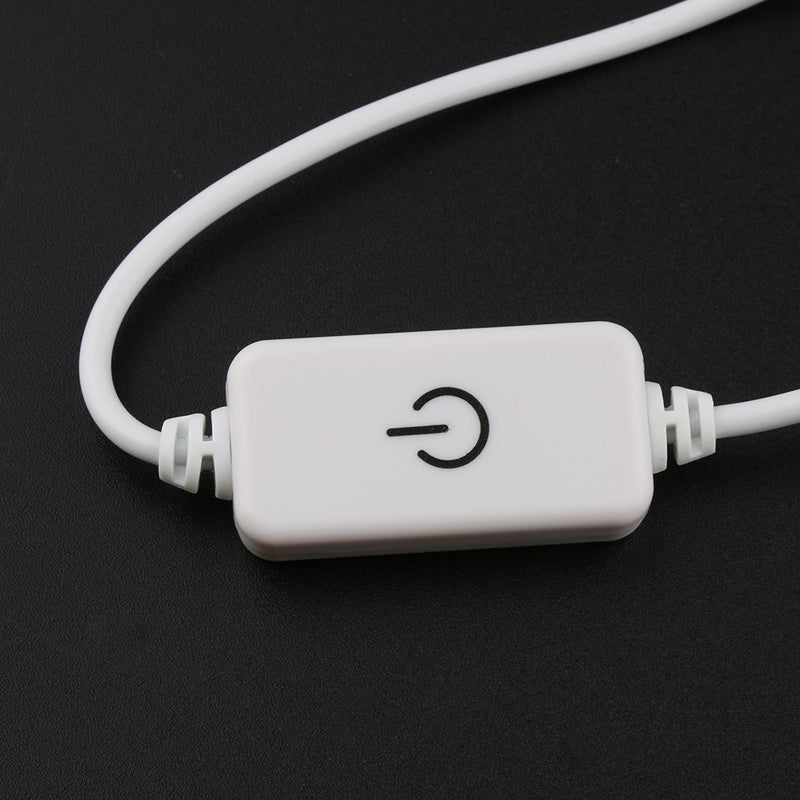 1.5m/5ft Long White USB 2.0 Lamp Power Cord Dimming Cable with Dimmer Switch