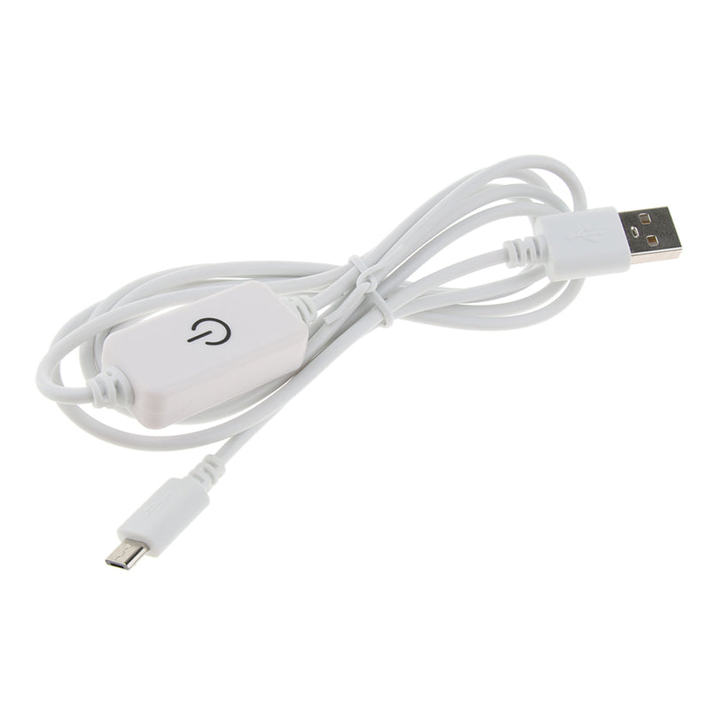 1.5m/5ft Long White USB 2.0 Lamp Power Cord Dimming Cable with Dimmer Switch